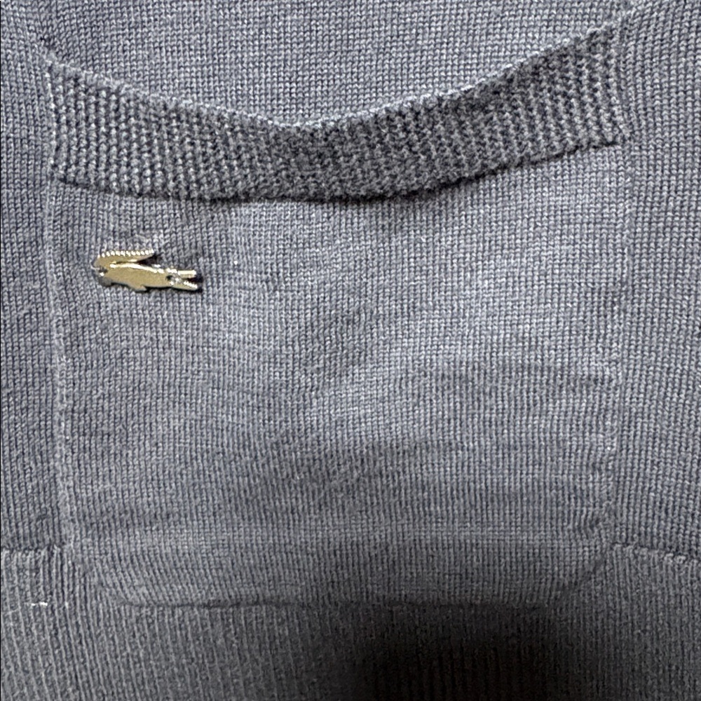 Lacoste Navy V-Neck Long Sleeve Sweater - Picture 3 of 9
